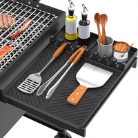 Tapis de cuisson en silicone (design rectangulaire uni) compatible avec les outils de cuisson, spatule et tapis anti-goutte - Utilisation en cuisine extérieure