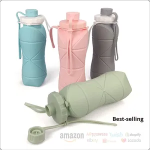 Directly Supplied <b>Large</b> Capacity Silicone Folding Water <b>Cup</b> Portable Hot-Selling Rhombus Cycling Kettle for Sports Drinkware - Product Image 4