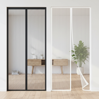 Moustiquaire de porte moderne 2025 en polyester à cadre complet, résistante aux insectes, à mailles fines, avec ventilation, garantie 2 ans