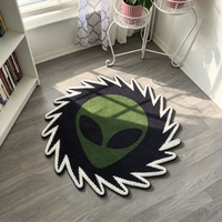 Tapis tufté, tapis de sol de forme irrégulière, tapis tufté fait main sur mesure en forme d'alien pour la décoration intérieure, vente en gros