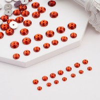 Perles de strass Zesty de 5 mm en résine époxy mandarine à dos plat avec trou central à coudre pour la fabrication de bijoux en cordon multi-brins