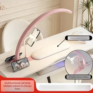 Lámpara de Media Luna 2026, Multifuncional, con Soporte y Reposabrazos, Interruptor de Botón, Luz LED Regulable para Salón de Belleza y Manicura - Product Image 2