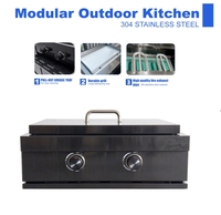 Grill à gaz propane encastrable de 29 pouces avec plaque de cuisson moderne en acier inoxydable 304 de qualité supérieure, portable, pour cuisine extérieure