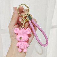 Gros PVC matériel impression numérique dessin animé poupées ours mousqueton porte-clés pendentifs mignon ours violent cordes suspendues pour