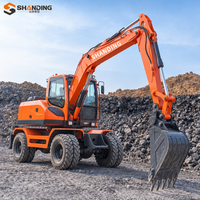 Harga Pabrik SHANDING excavator roda mini 7Ton 8Ton 8.5Ton 13Ton excavator roda bucket mini bagger mini digger Dijual