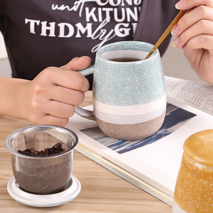 Làm bằng tay tùy chỉnh sáng tạo ánh sáng sang trọng Mug Set Hộp Quà Tặng gốm manson cà phê Tea <span class=keywords><strong>Cup</strong></span> với nắp lọc - Product Image 2