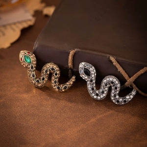 Broche 2026, Broche Vintage de Cobra com Esmeralda e Diamantes para Homens - Product Image 1