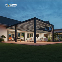 Pergola de jardin en aluminium avec toit étanche et télécommande