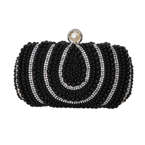 Bolso de Mano Elegante con Cuentas de Perlas para Mujer, Bolso de Noche Noble, Ligero y Duradero con Cierre a Presión, para Compromiso o Boda - Product Image 5