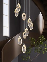 Lustre moderne pour escalier, luminaires suspendus, villa, hôtel, escalier d'ingénierie, lustre LED
