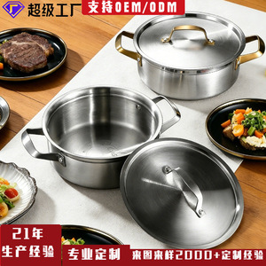 Olla para sopa de acero inoxidable de 6.1L-10L compatible con inducción con tapa para uso doméstico - Product Image 5