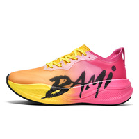 Ultraligero Jacquard Racing Running Shoes Hombres Mujeres Elegante Rosa Moda Otoño Stock Maratón Corredores Malla Superior Suela de goma