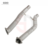 Tubo Delantero de Acero Inoxidable de Alto Rendimiento SDO Compatible con Porsche Cayenne GTS 958.2 3.6T V6 2015-2018 con Protector Térmico
