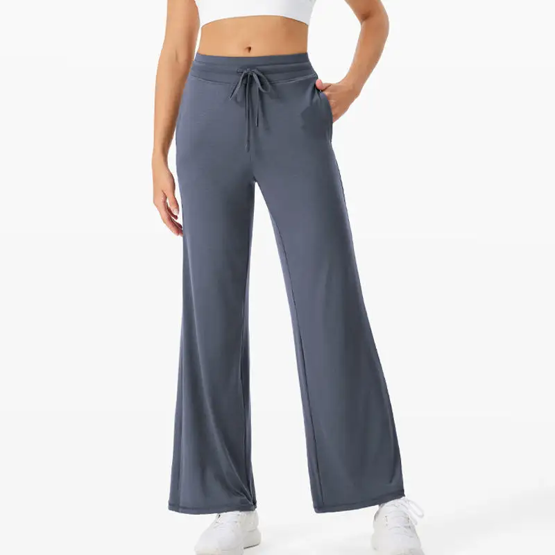 Pantaloni da Yoga Bootcut da donna pantaloni da lavoro Leggings svasati a tutta lunghezza con orlo diviso incrociato