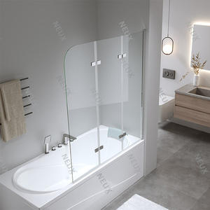 Panel de vidrio fácil de limpiar de 6mm 3 pantallas de ducha plegables sobre bañera con estilo abierto de bisagra - Product Image 2