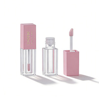 Tubes de rouge à lèvres liquides vides carrés roses de luxe, contenants pour gloss à lèvres avec design transparent effet blush pour la marque cosmétique