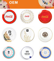 Plaque Plate en porcelaine avec Logo personnalisé, assiette en céramique blanche, assiettes à Steak, plats de dîner de Restaurant hôtel