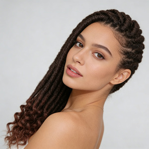 Estensioni per Capelli Sintetiche Economiche Tinte Goddess Locs River Locs 20 Pollici, Crochet Double Weft, 24 Ciocche/Confezione - Product Image 3