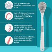 Brosse de nettoyage de langue en plastique colorée en gros sous marque privée, gratte-langue OEM