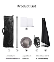 30X120cm Softbox avec Bowens Mount et Grille Flash Photographie Soft Box Parabolique Softbox pour Speedlight Strobe Light Godox