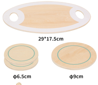 Service à thé en bois pour tout-petits, design Art Déco, décoration de table de jeu pour filles et garçons, pots et casseroles couleur naturelle, coffret cadeau d'anniversaire pour enfants