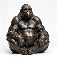Statues d'animaux sauvages vintage en laiton : ours, léopard, gorille, singe, singe sauvage – Ornements décoratifs rustiques pour cabane et chalet