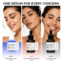 Sérum Visage Liquide Multi-Peptides Anti-Âge Anti-Rides Raffermissant Hydratant Lissant 30ml OEM Estampage Or En Stock