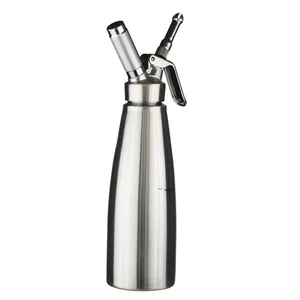 Q 500Ml 1Pint Nhôm Whipping Siphon Silicon Rim Tay Kem Whipper Whipped Kem Dispenser Với Vòi Phun Nhựa Kim Loại Mẹo