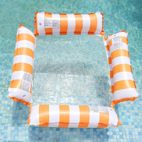 LangGeng - Colchoneta Flotante Inflable de PVC, Plegable, Resistente y Portátil, con Rayas, para Adultos