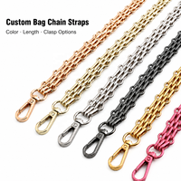 Chaîne de sac à main de 30-130 cm avec boucles, chaîne de sac à main en métal épais personnalisée, chaîne de suspension plaquée couleur unie, sangle d'extension pour sac à bandoulière