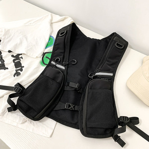 Gilet tactique noir unisexe pour marathon, sac à dos de cyclisme, jogging, en toile PU PVC, portable, sac à dos d'hydratation pour le ski, gilet de course sur sentier - Product Image 6