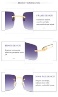 Lunettes de soleil Buffalo Horn sans monture, en corne de bœuf naturelle