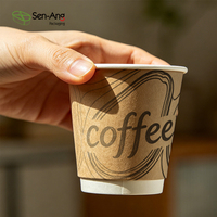 SenAng, fournisseur de gobelets à café à double paroi en papier pour boissons chaudes, avec logo personnalisé, vente en gros
