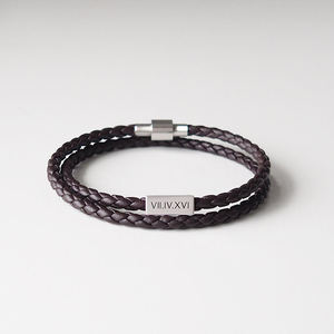 Nouveautés 2026 <span class=keywords><strong>Bracelet</strong></span> en <span class=keywords><strong>cuir</strong></span> pour <span class=keywords><strong>homme</strong></span> personnalisé gravé noir / marron avec inscription personnalisée pour montre Cadeau de luxe - Product Image 2