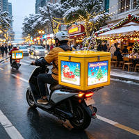 Boîte de livraison mobile intelligente à 3 faces, étanche, pour publicité LED extérieure, avec écran d'affichage