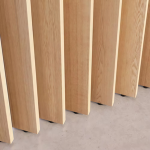 Separador de ambientes moderno con paneles de listones de <span class=keywords><strong>madera</strong></span>, tubo cuadrado con acabado de <span class=keywords><strong>madera</strong></span>, <span class=keywords><strong>divisor</strong></span> de habitaciones giratorio 360° - Product Image 2