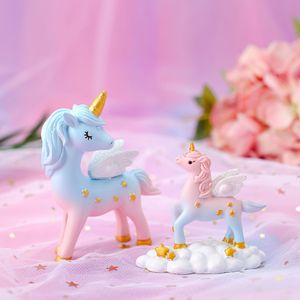 Neue magische <span class=keywords><strong>Einhorn</strong></span> Cake Topper Cartoon <span class=keywords><strong>Einhorn</strong></span> Harz Figur Tier <span class=keywords><strong>Einhorn</strong></span> Cake Topper für Mädchen Geburtstags feier Dekorationen - Product Image 4
