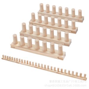 Support en bois pour fil à tricoter, machine à enrouler manuelle en bois massif pour le tissage de foulards et de couvertures - Product Image 5