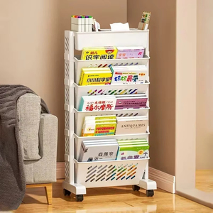 Storage Rack Bookshelf <b>Table</b> Side Wheels Rack Removable Floor Multi Dormitory <b>Table</b> Side Storages <b>Basket</b> Storage Racks - Product Image 1