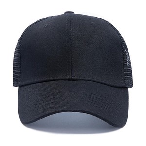Pure Cotton Six Panel Mesh Baseball Cap Solid Color Breathable Sunshade Unisex Adjustable Hat Swim Custom Baseball Trucker Cap M - Product Image 3