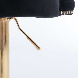 Modern Black <strong>Bar</strong> <strong>Stools</strong> <strong>Set</strong> <strong>of</strong> <strong>2</strong> Comfortable Tufted Gold Base Upholstered Back for Home Pub Kitchen Island Outdoor Hotel Use - Product Image 4