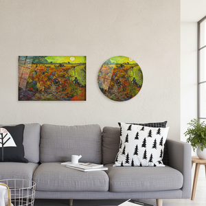 Elegante Obra de Arte Impresa en Lienzo de Van Gogh 'Viñedo Rojo', ARTE EN VIDRIO TEMPLADO - Product Image 3
