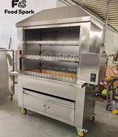Grande machine à rôtir automatique rotative en acier inoxydable pour barbecue au charbon de bois, idéale pour les restaurants
