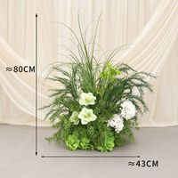 Ensemble floral artificiel vert et blanc pour mariage, guirlande florale suspendue pour arche et rangée de fleurs au sol pour décor de toile de fond de scène et allée de mariage