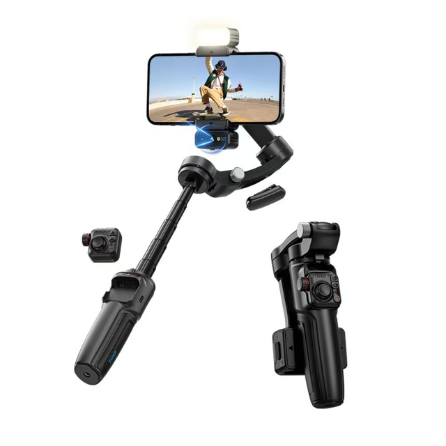 Ultra-stable Gimbal Three-axis Stabilizer Face Tracking Live Streaming Phone Holder Handheld Anti-shake Selfie Stick