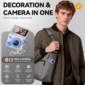 <span class=keywords><strong>Mini</strong></span> caméra sportive à fixation au pouce avec 180° °   Appareil photo portable format clé à clipser, 21 filtres, couleurs pastel, cadeau pour enfants - Product Image 6