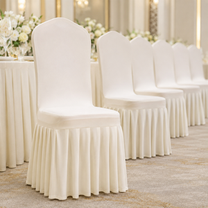 Custom Color Ruffle Spandex Chair Covers <b>Stretch</b> Banquet Cover for Wedding Party Decor Wholesale - Product Image 1
