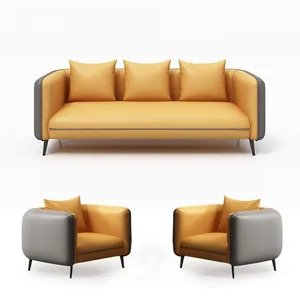 Moderne Büromöbel Echtes Leder Empfangs sofa Büro Sofa Set für kleines Büro