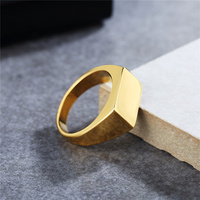 Minimalisti scher Schmuck individuell gravierte Brief ring Quadrat DIY leere Fingerringe Schmuck