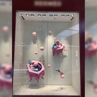 Accessoires d'affichage visuel de fenêtre créatifs en fibre de verre personnaliser la décoration de boule de fenêtre merchandisage de vitrine de magasin de marque